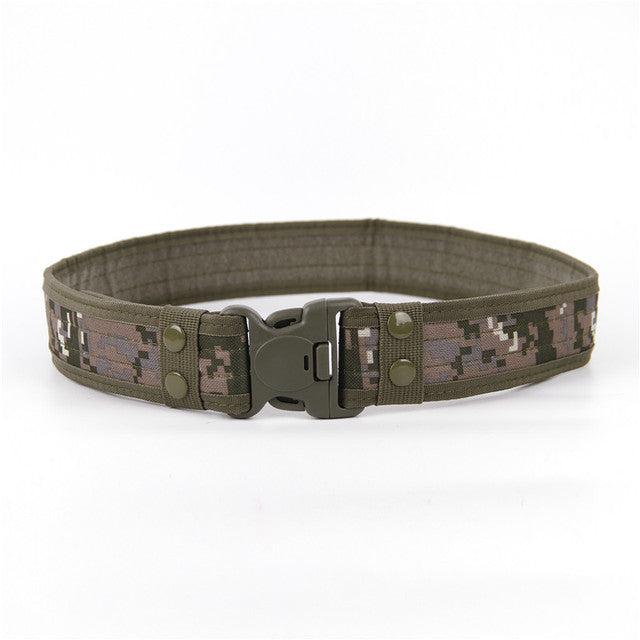 Men's Tactical Canvas Belt — Army Style, Quick Release Buckle