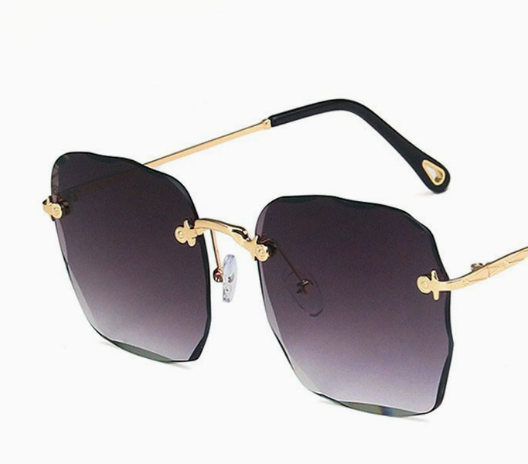 Women's Polygonal Frameless Sunglasses — Metal Frame, Polarized, UV Protection