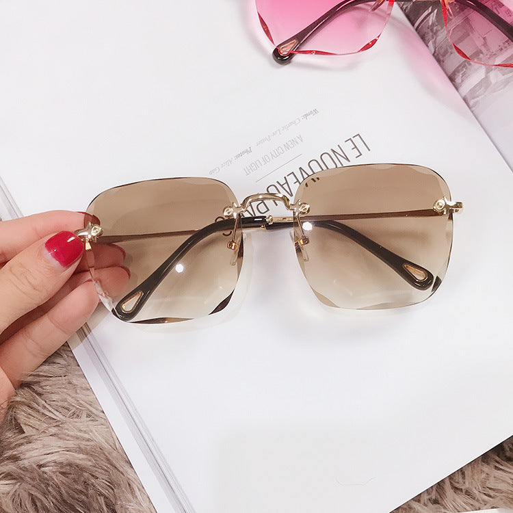 Women's Polygonal Frameless Sunglasses — Metal Frame, Polarized, UV Protection