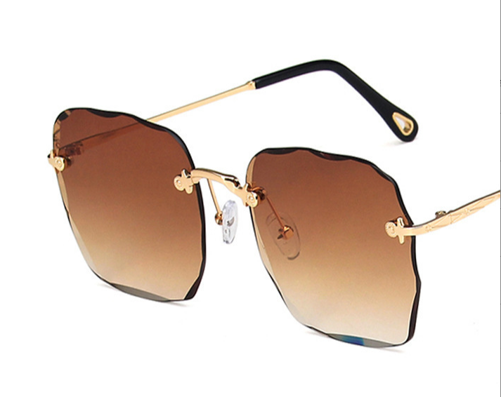 Women's Polygonal Frameless Sunglasses — Metal Frame, Polarized, UV Protection