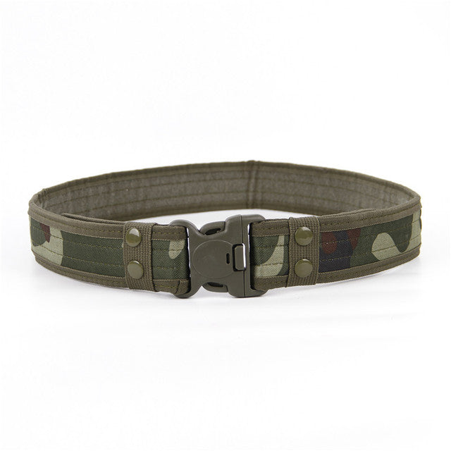 Men's Tactical Canvas Belt — Army Style, Quick Release Buckle