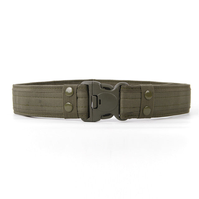 Men's Tactical Canvas Belt — Army Style, Quick Release Buckle