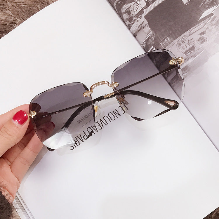 Women's Polygonal Frameless Sunglasses — Metal Frame, Polarized, UV Protection